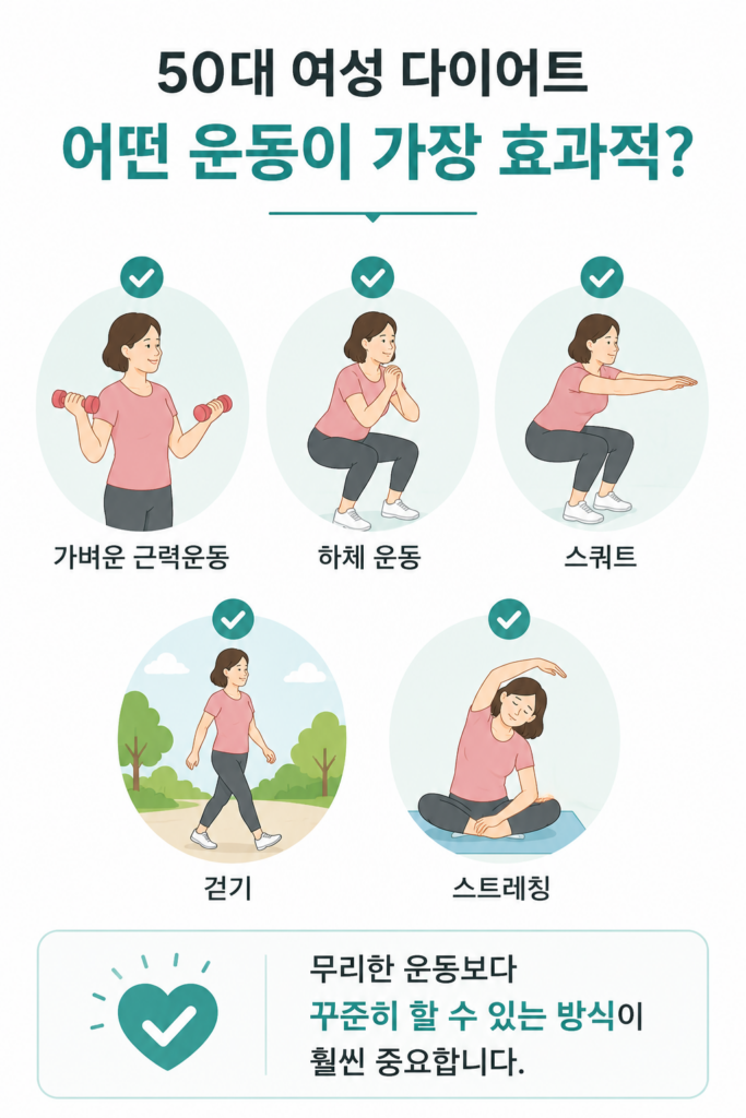 50대 여성 다이어트 운동 추천