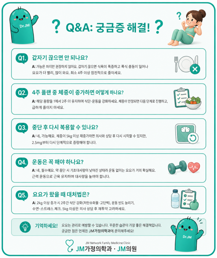마운자로 중단 궁금증