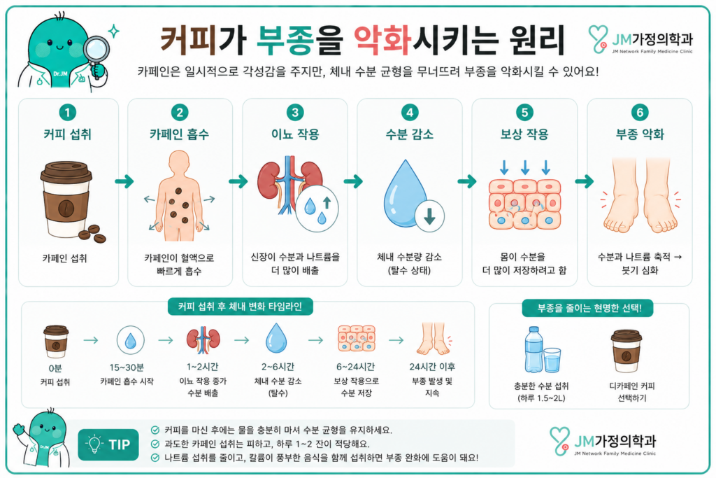커피가 부종 악화