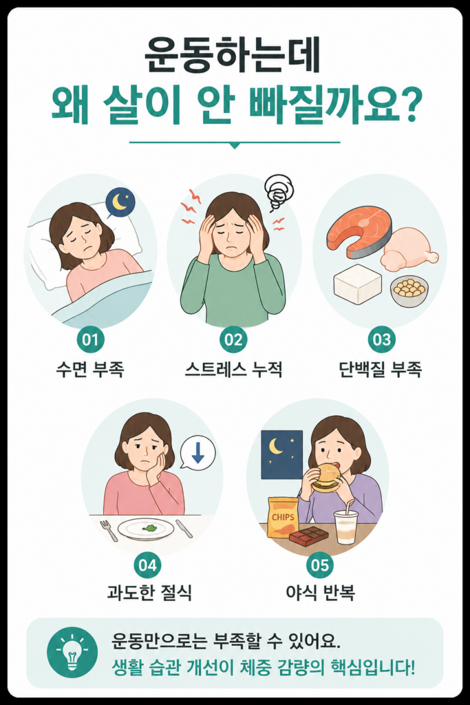 운동해도 살이 안 빠지는 이유
