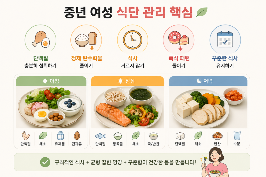 중년 여성 다이어트 식단 추천