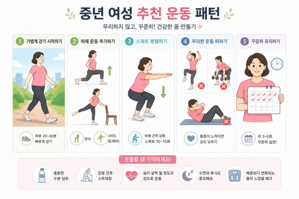 중년 여성 근력운동 추천 방법