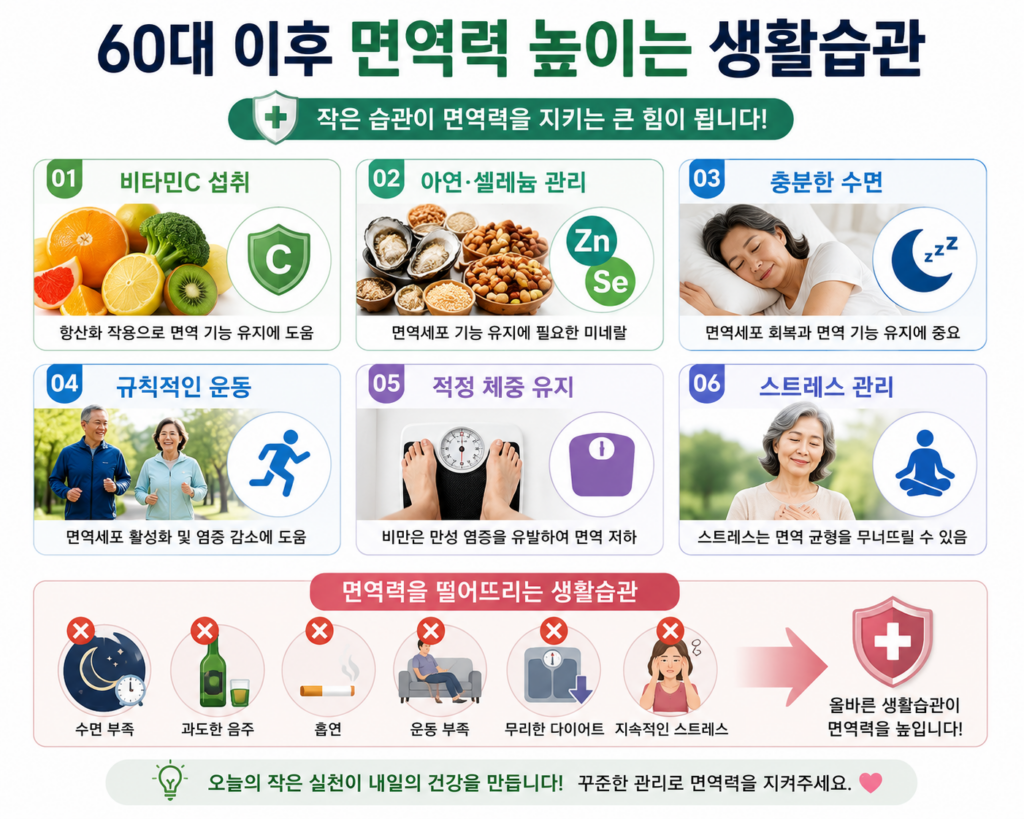 60대 이후 면역력 높이는 생활습관