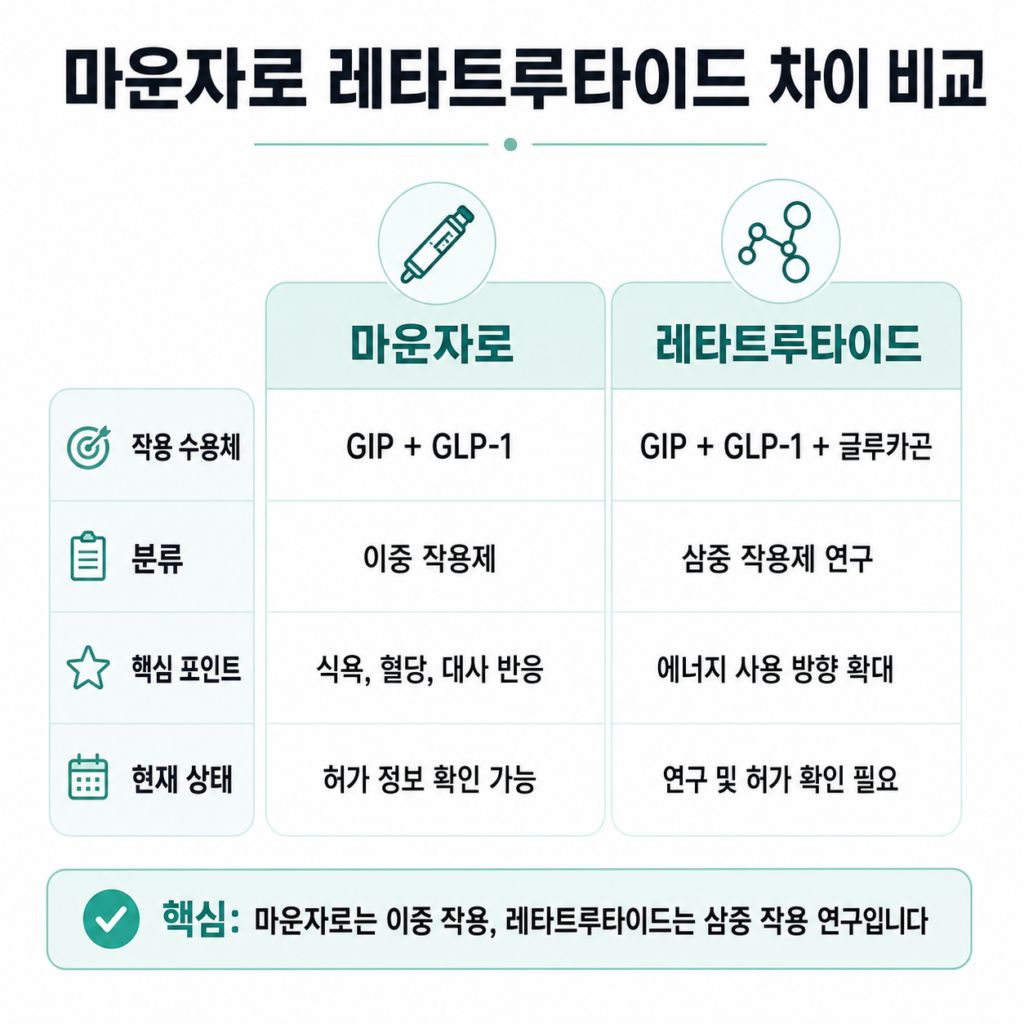 마운자로 레타트루타이드 차이