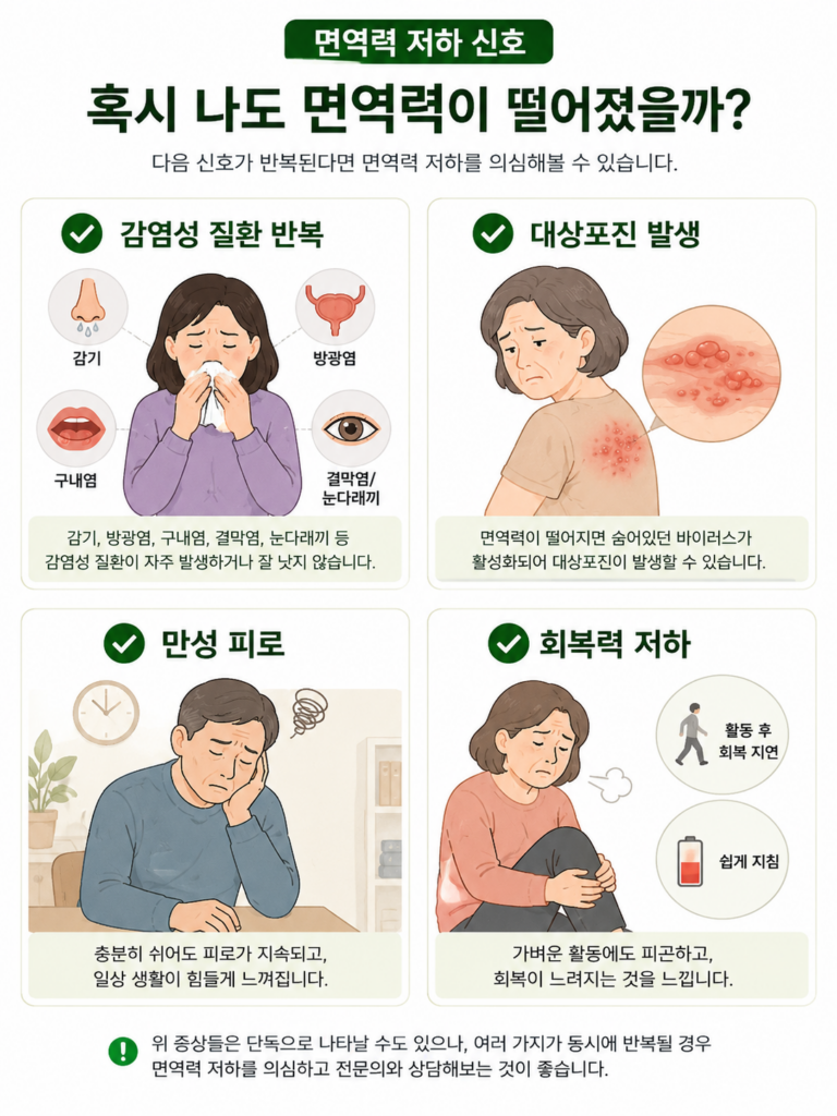 면역력 저하 신호