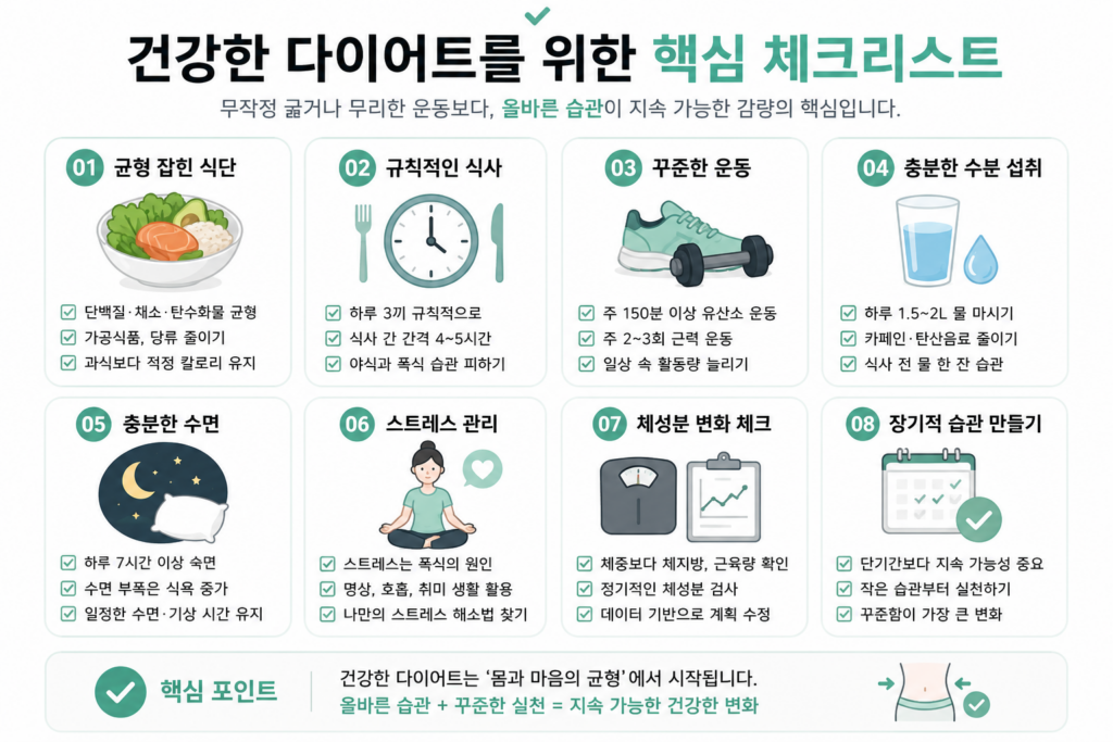 건강한 다이어트를 위한 핵심 체크리스트
