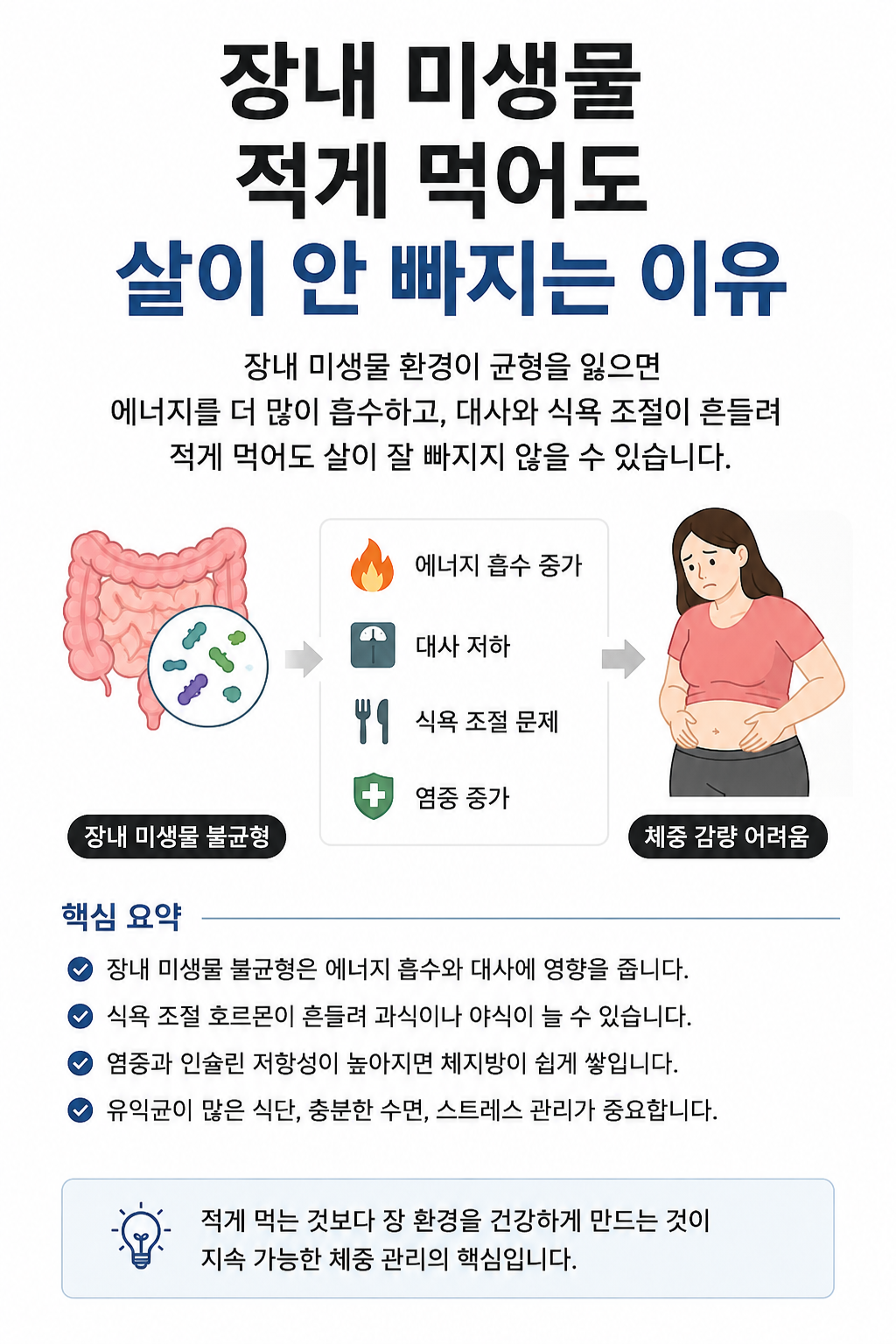 마곡 다이어트 적게 먹어도 살이 안 빠지는 이유와 장내 미생물