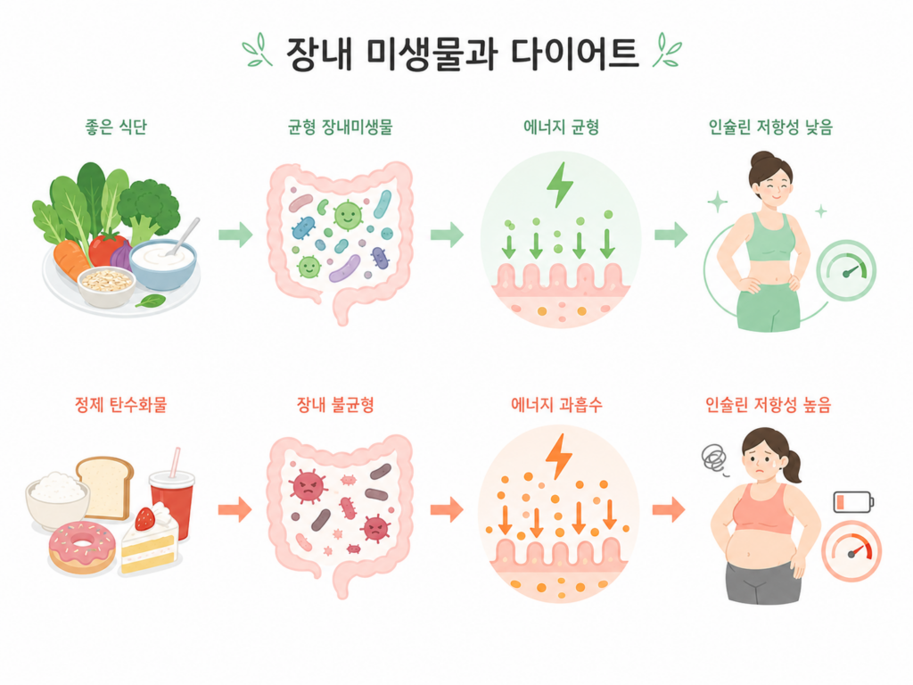 장내 미생물 다이어트 에너지 흡수 인슐린 저항성 관계
