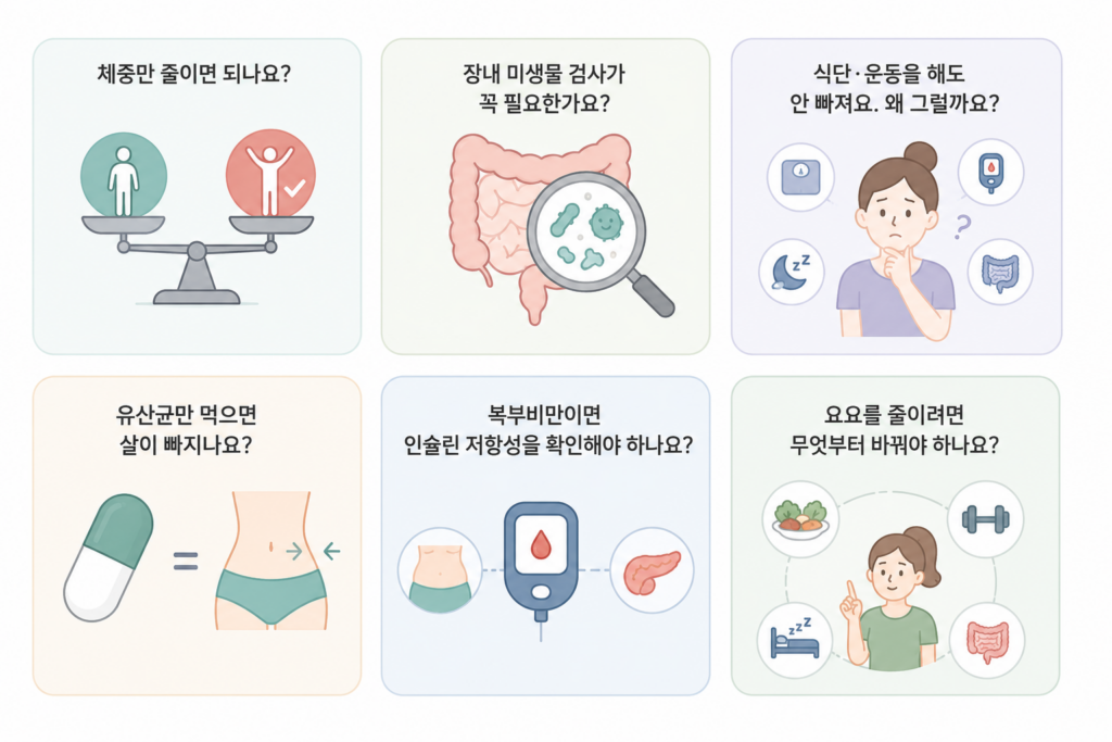 마곡 다이어트 자주 묻는 질문 장내 미생물 유산균 요요