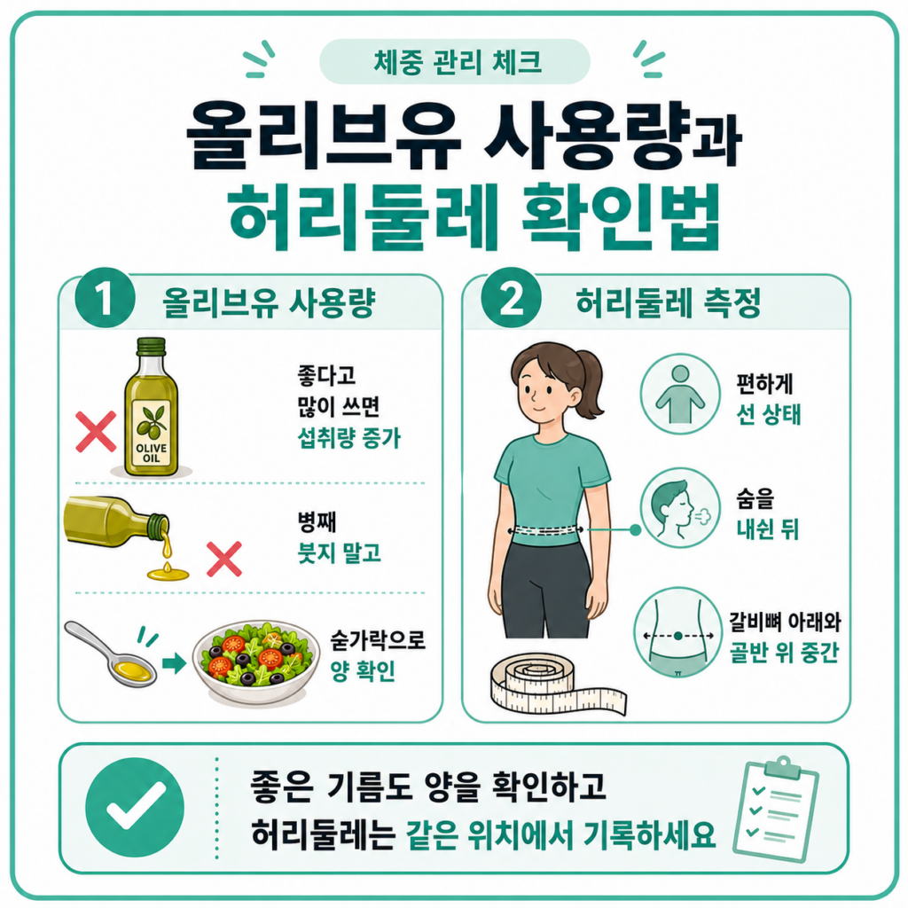 대구 다이어트 올리브유 섭취량과 복부지방 허리둘레 측정 방법