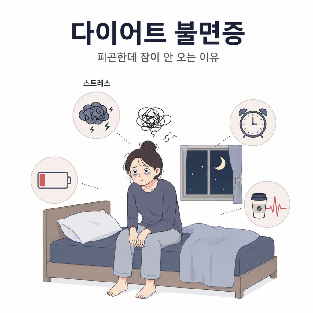 다이어트 불면증 피곤한데 잠이 안 오는 이유 스트레스