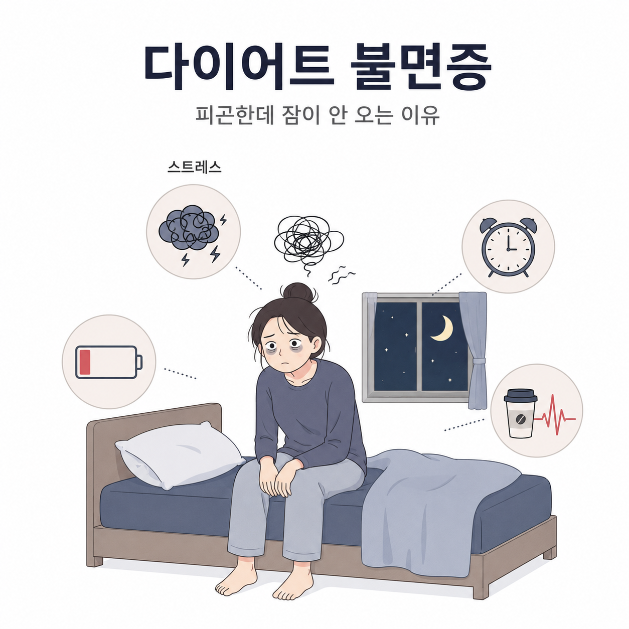 다이어트 부작용 수면 밤이 길어질수록 몸은 지쳐 갑니다