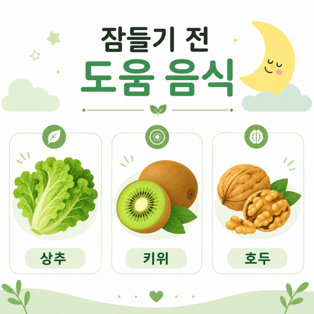 불면증 수면에 도움 되는 음식 상추 키위 호두