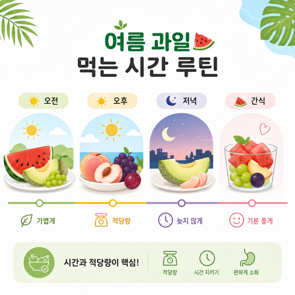 여름 과일 먹는 시간 오전 오후 저녁 간식 루틴