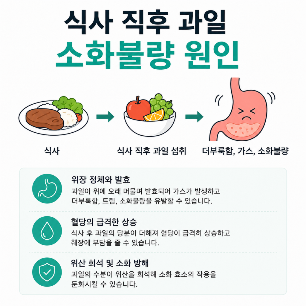 식사 직후 과일 소화불량 원인