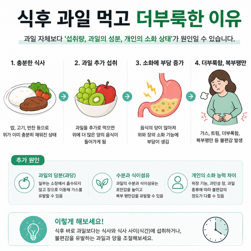 식후 과일 더부룩함 복부팽만 원인