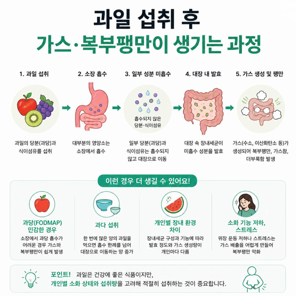 과일 섭취 후 가스 복부팽만 원인