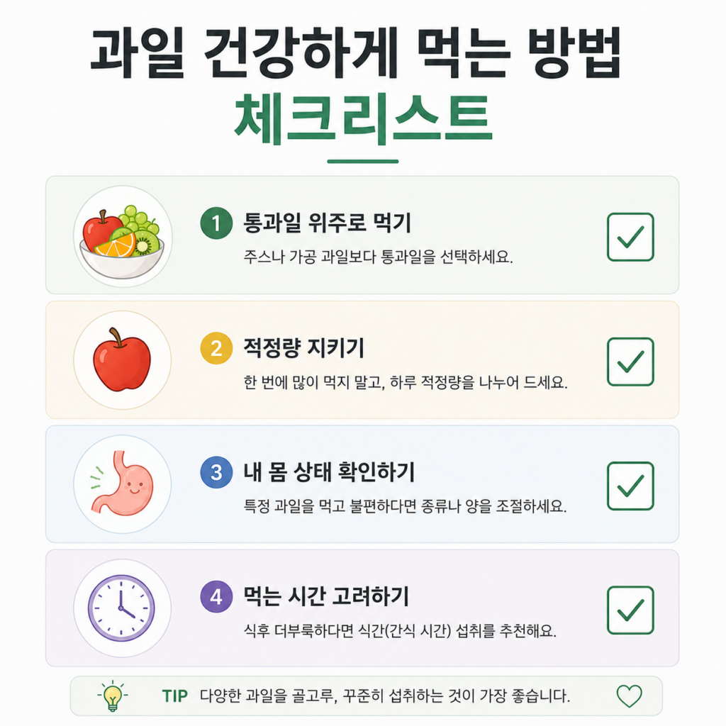 과일 건강하게 먹는 방법 체크리스트
