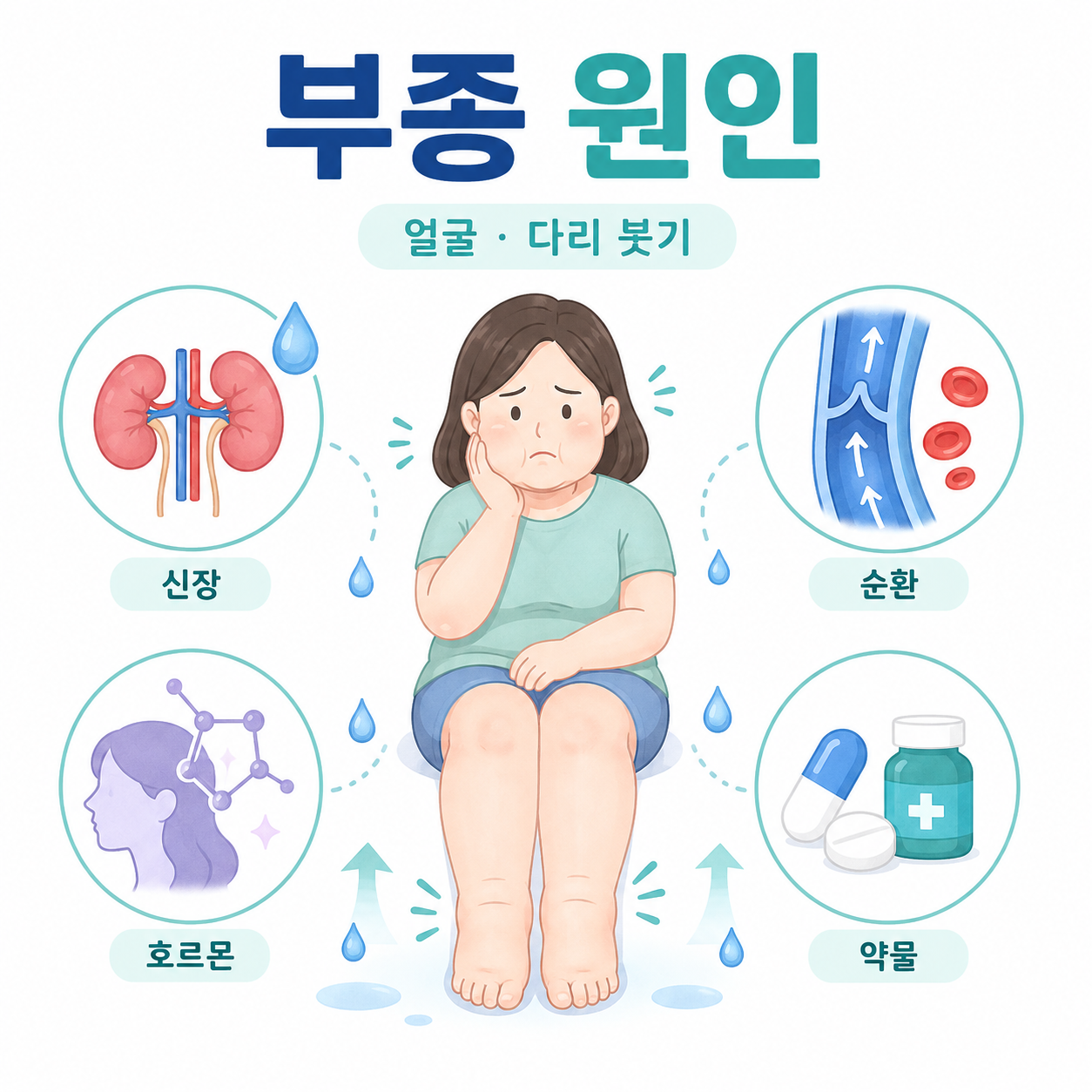 부종 원인 9가지 짠 음식 안 먹는데도 얼굴과 다리가 붓는 이유