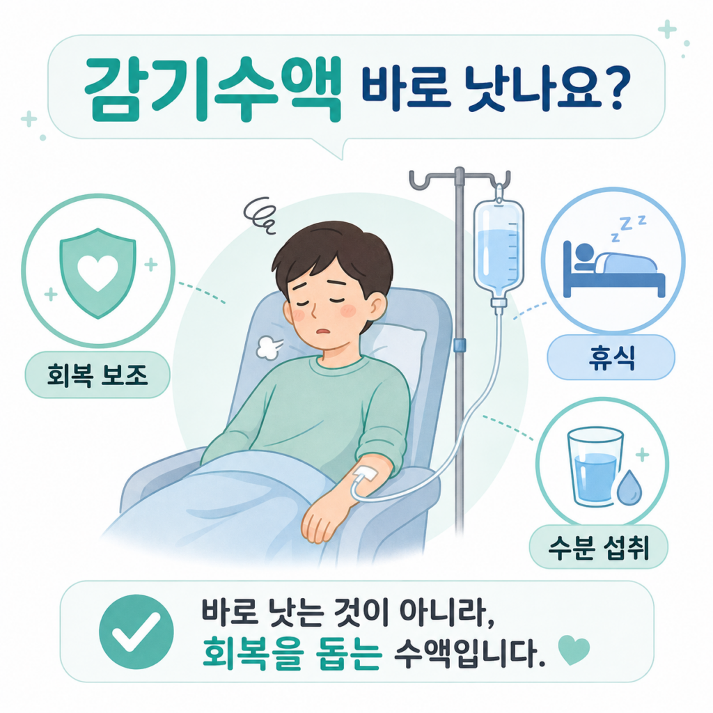 감기수액 바로 낫나요 회복 보조 휴식 수분 섭취