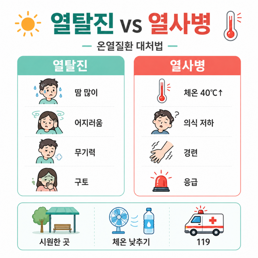 열탈진 열사병 차이 온열질환 대처법