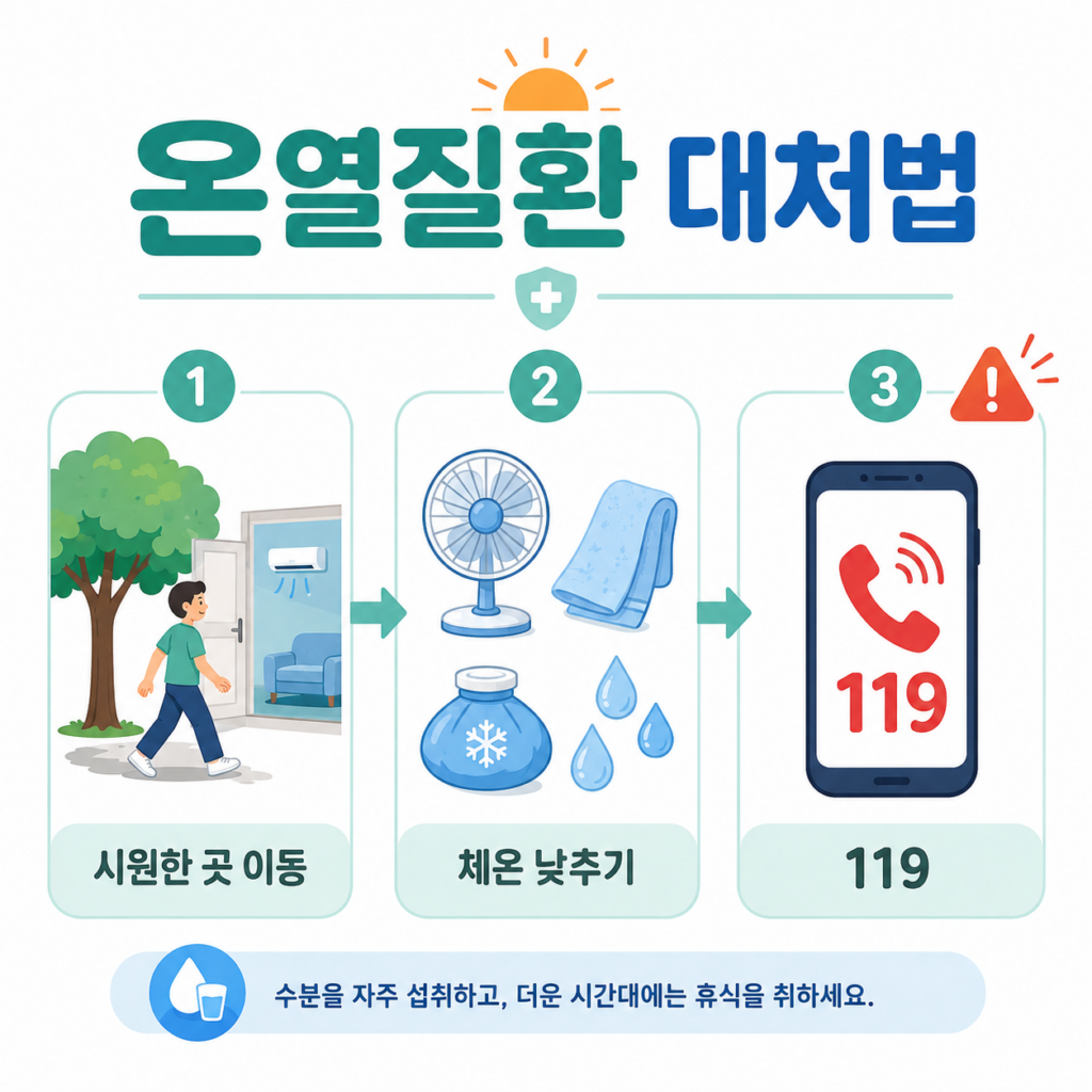 온열질환 위험 신호 의식 저하 경련 고열 119