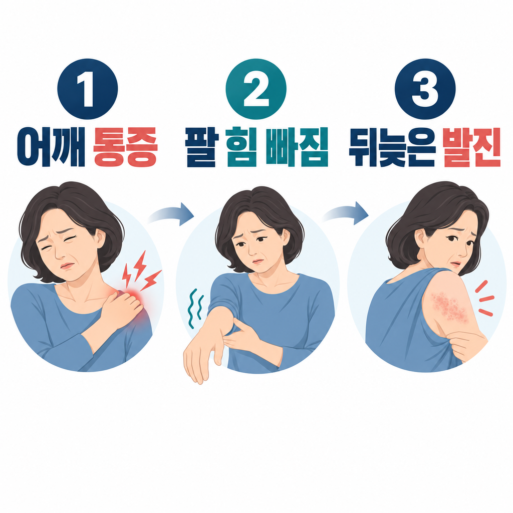 발진보다 먼저 나타날 수 있는 대상포진 어깨 통증과 근력 저하