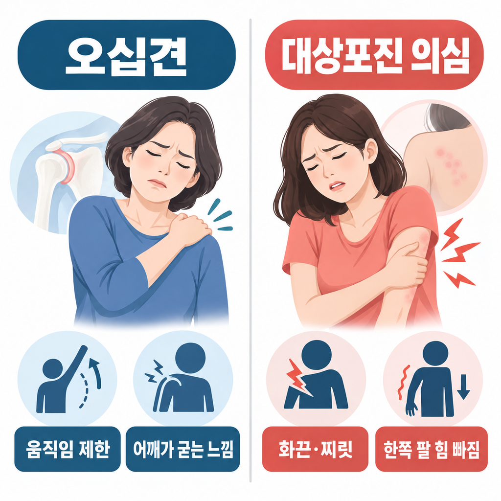 오십견과 대상포진 어깨 통증 차이