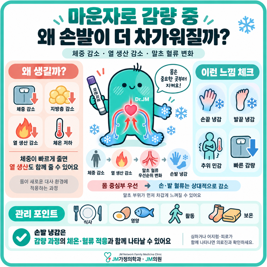 마운자로손발차가움