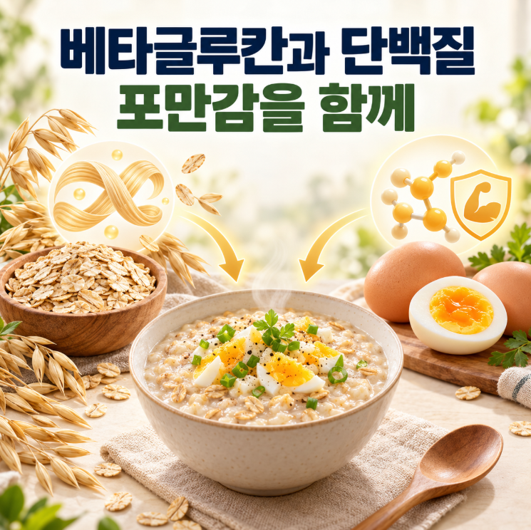 귀리 베타글루칸과 달걀 단백질을 함께 섭취하는 아침 식단