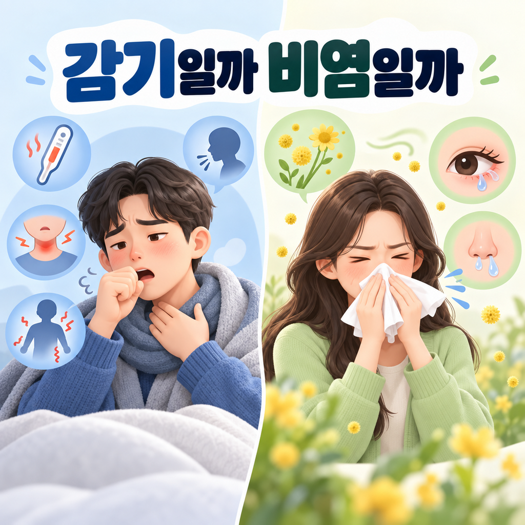 감기와 알레르기 비염의 주요 증상 차이