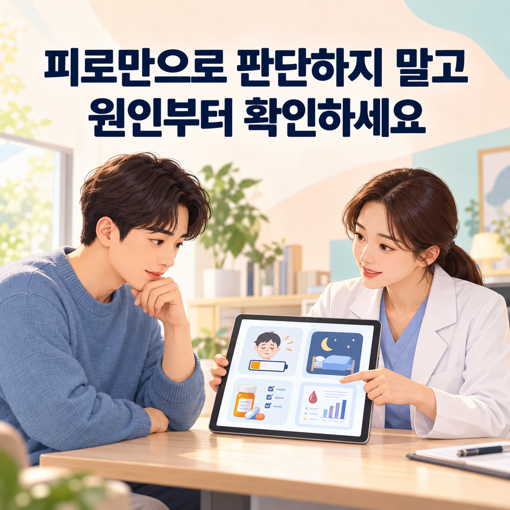 피로와 수면 약물검사 결과를 함께 확인하는 주치의 상담