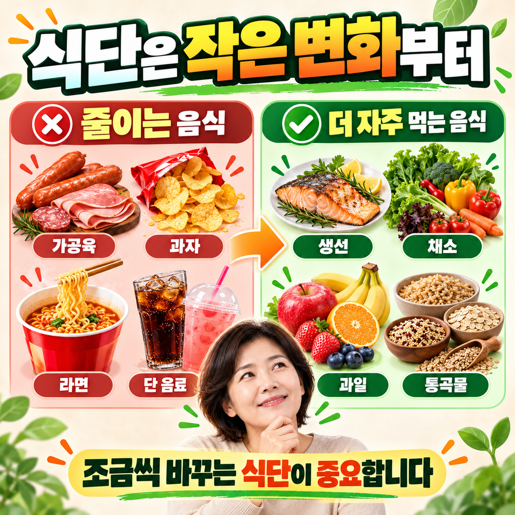 초가공식품을 줄이는 식단 관리